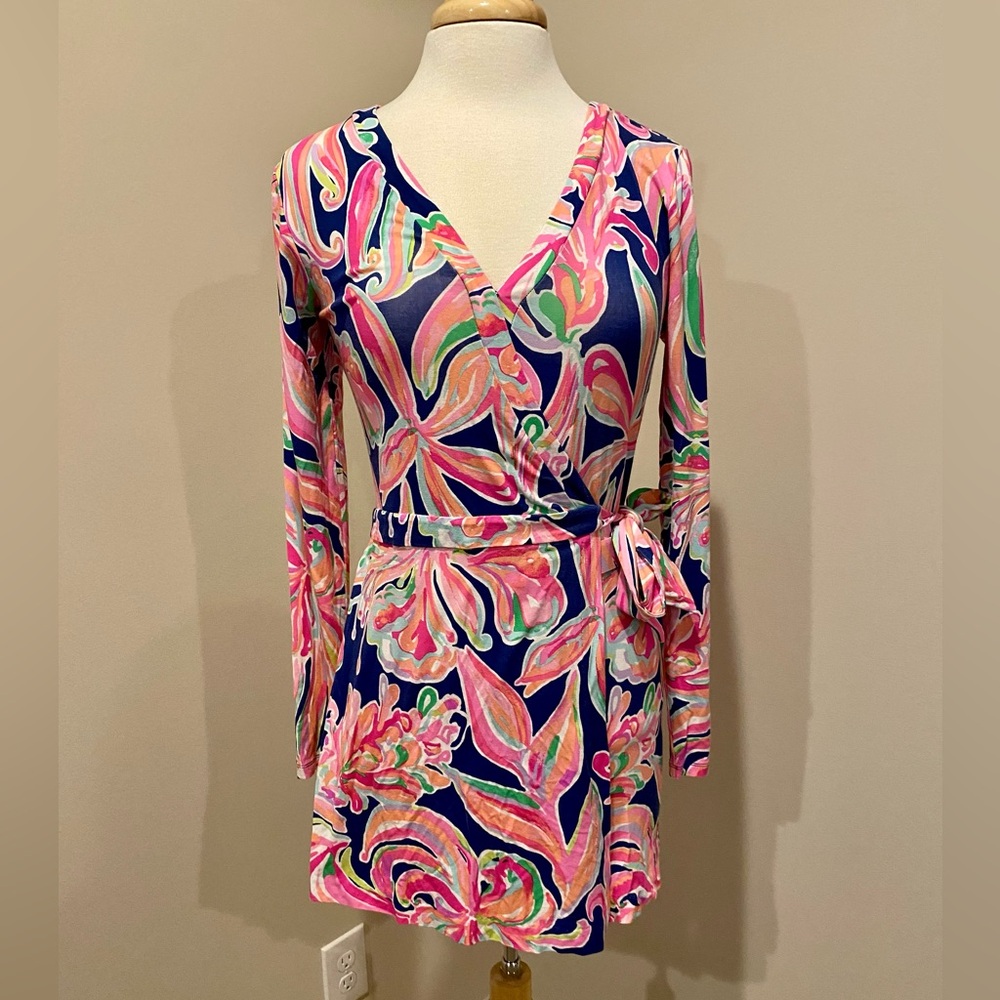 Lilly Pulitzer Women's Pink and Blue Dress/Romper